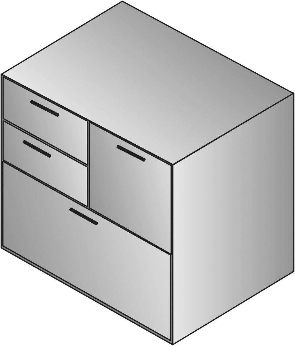 OSP Home Furnishings Napa Multifile Pedestal Under Desk Mobile Filing Cabinet for Home or Office Use NAP-69-NAS