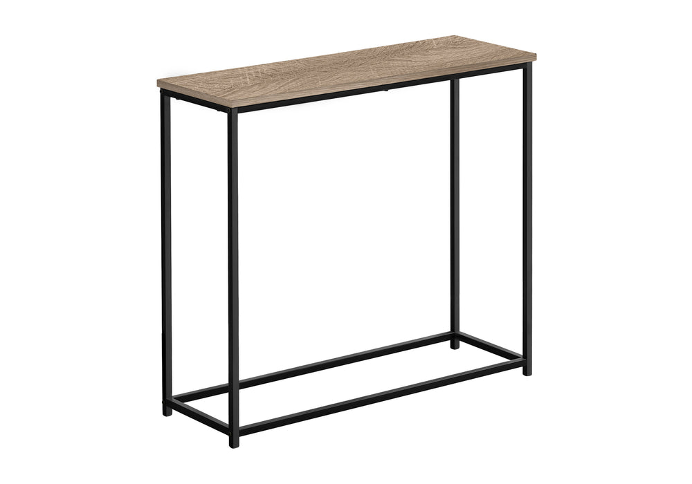 English Elm Accent Modern Console Table for Entryway or Living Room Narrow Laminate Top with Sleek Metal Frame Brown 34 L x 14 W x 4 H B2710P218997