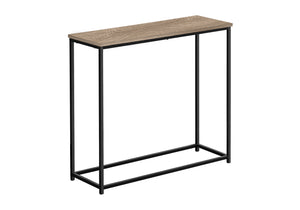 English Elm Accent Modern Console Table for Entryway or Living Room Narrow Laminate Top with Sleek Metal Frame Brown 34 L x 14 W x 4 H B2710P218997