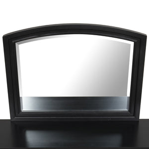 English Elm Meade Carved Wood Veneer Mirror with Low-Distortion Glass, 42"H x 36"W Decorative Statement Piece Black 40.3 L x 46.6 W x 4.3 H B078P301543