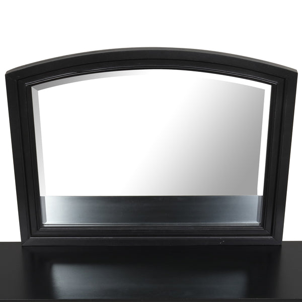 English Elm Meade Carved Wood Veneer Mirror with Low-Distortion Glass, 42"H x 36"W Decorative Statement Piece Black 40.3 L x 46.6 W x 4.3 H B078P301543