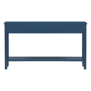 English Elm U_style Contemporary Console Table with 4 Drawers Pine Legs Open Shelf Foyer N711P218638V