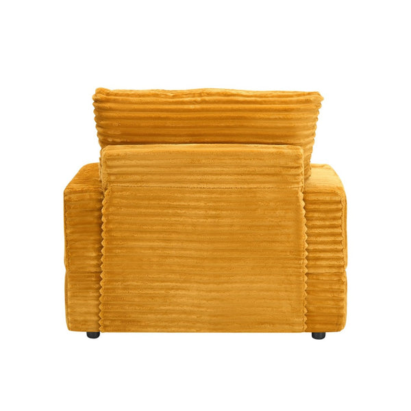 English Elm 39-inch Corduroy Accent Chair with Ottoman Set Cup Holder Spring Cushion Lounge W1658P228647