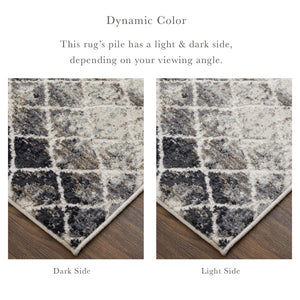 Feizy Rugs Kano Versatile Low Pile Area Rug – Distressed Geometric Design, Stain & Water Resistant For Any Space Ivory,Gray,Taupe Polypropylene,Polyester 8643873fsndivyf05