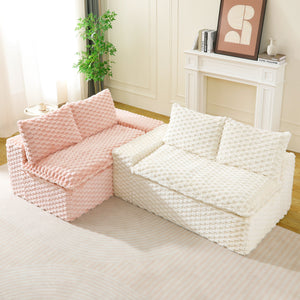 English Elm Luxury Color-Block Turtle Velvet Sofa - Versatile Modular Design For Stylish Living Room Comfort W3371S00044