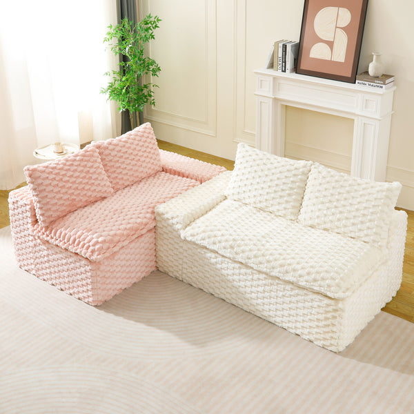 English Elm Luxury Color-Block Turtle Velvet Sofa - Versatile Modular Design For Stylish Living Room Comfort W3371S00044