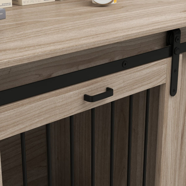 English Elm Pawhut Modern Dog Crate Furniture With Storage & Divider For Small Or Large Dogs, 71" Walnut Design W2225P217159-GIGA