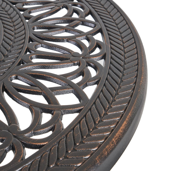 English Elm Christopher Knight Home® - WATERBURY Cast Aluminum Bistro Table Antique Copper Finish — Elegant European Patio Accent, Rust-Resistant Hardware 52473.00