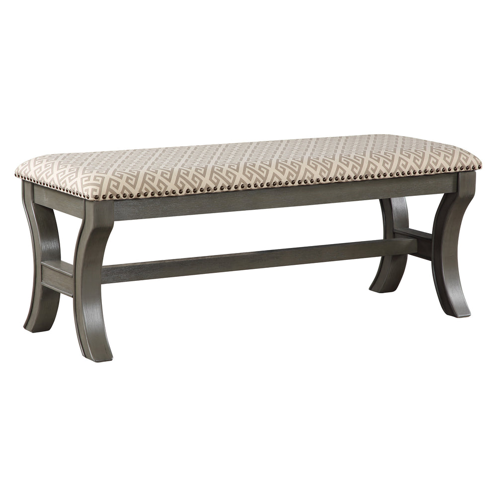 OSP Home Furnishings Monaco 48" Bench Grey Geo/Antique Grey