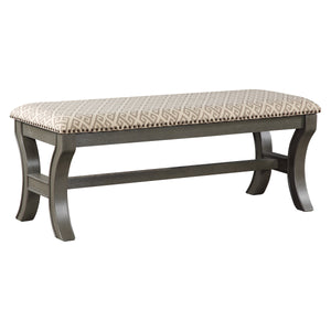 OSP Home Furnishings Monaco 48" Bench Grey Geo/Antique Grey