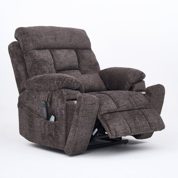 English Elm Old Age Electric Lift Recliner - Plush Velvet Chair With Dual Motors, Massage, Heat & 180° Recline W547S00052