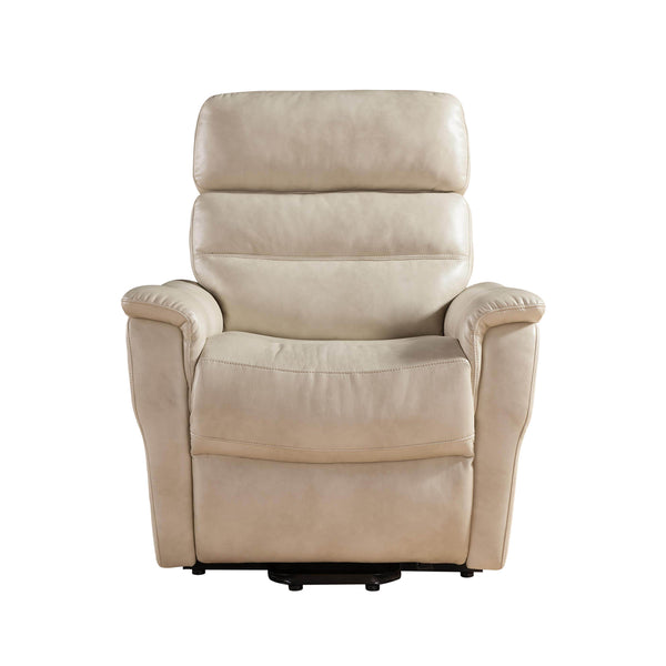 English Elm Contemporary Power Reclining Lift Chair Cream Faux Leather Memory Foam, Quiet Motor, Easy Rise B347P352678