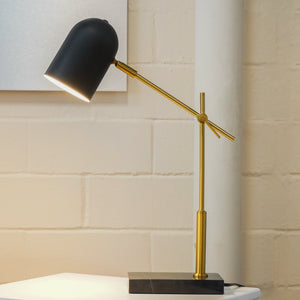 English Elm Ashcroft Furniture - High Quality Hotel Lumora Table Lamp - Elegant Black & White Design With Marble Base For Any Room B183P315117