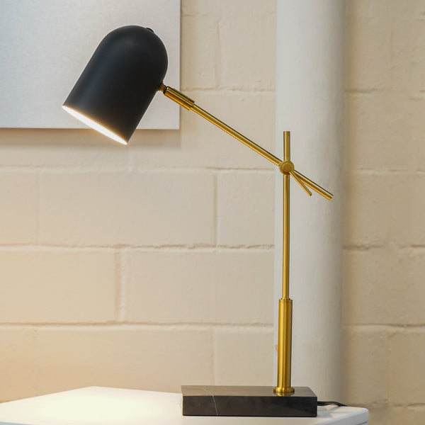 English Elm Ashcroft Furniture - High Quality Hotel Lumora Table Lamp - Elegant Black & White Design With Marble Base For Any Room B183P315117