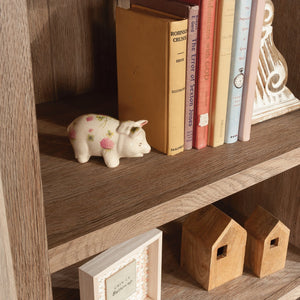 English Elm Bookcase With Adjustable Shelves & Drawer - Versatile Brown Finish For Stylish Storage Solutions B356P367860