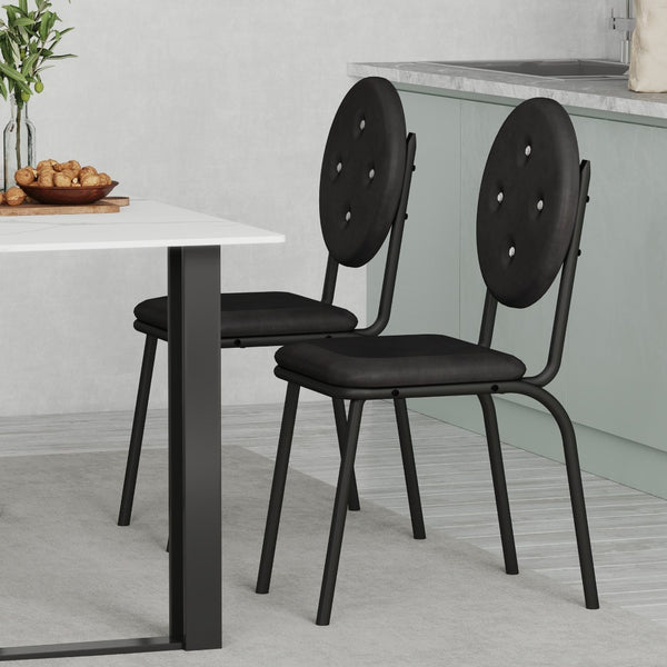 English Elm 4-piece Faux Leather Counter Stools Waterproof Upholstered Metal Frame Kitchen Set D665099243