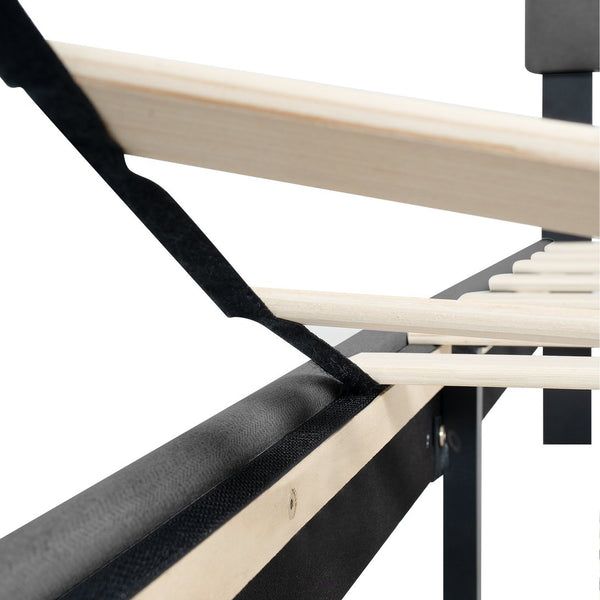 English Elm Twin Upholstered Platform Bed with Button Tufted Linen Headboard, Wood Slat Support, No Box Spring Needed, Easy Assembly Dark Gray W311P195323