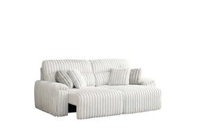 English Elm Jaya Light Gray Corduroy Power Reclining Sofa with Sleeper, USB A+C & Wireless Charging, Contemporary B2726S00369