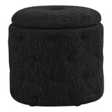 OSP Home Furnishings Erindale Round Storage Ottoman Onyx