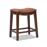 English Elm Barlow 24.5" Backless Saddle Counter Stool, Leather