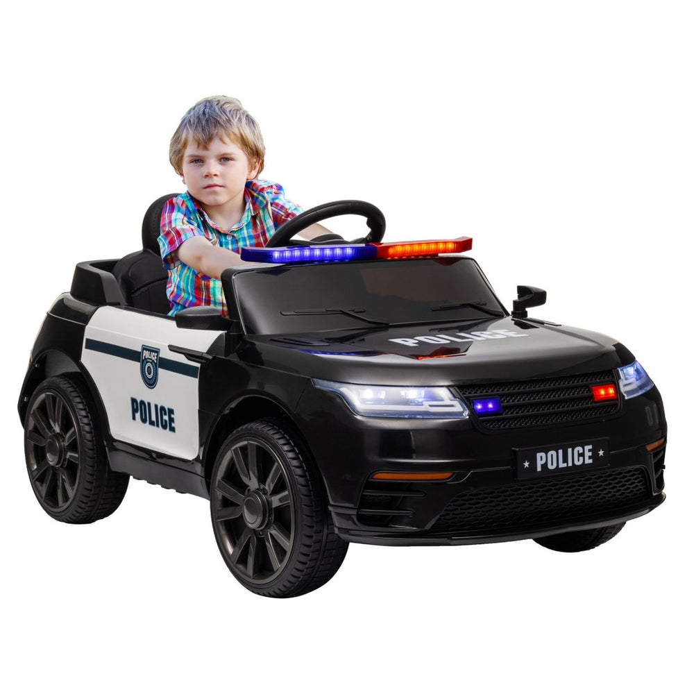 English Elm Qaba 12v Kids Police Ride on Car with Dual Motors Spring Suspension Parent Remote W2225P249904