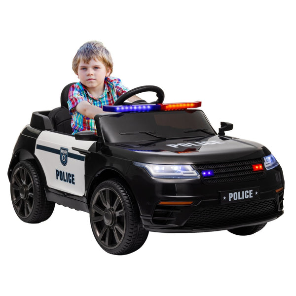 English Elm Qaba 12v Kids Police Ride on Car with Dual Motors Spring Suspension Parent Remote W2225P249904