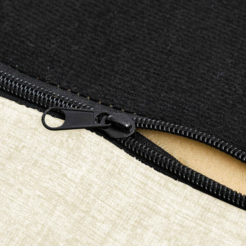 English Elm Modern Chenille 3-Seat L-Shape Sectional Sofa with Storage Chaise, High-Resilience Foam Comfort, Off-White Finish for Apartment Studio Living Room Office Compact Spaces W1164P212157