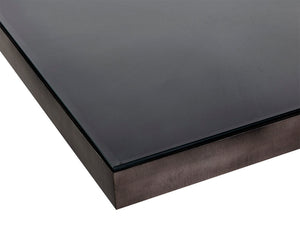 Sunpan Terry Bistro Table - Luxurious Glass Top with Exquisite Bronzed Gunmetal Frame and Unique Design Square - 30W x 30D x 30H