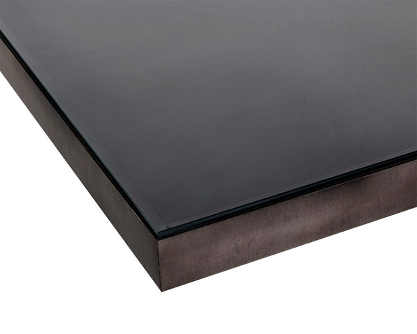 Sunpan Terry Bistro Table - Luxurious Glass Top with Exquisite Bronzed Gunmetal Frame and Unique Design Square - 30W x 30D x 30H