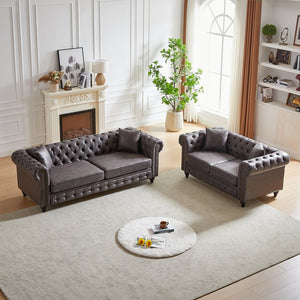 English Elm Fx Modern 3-Seat + 2-Seat Sofa Combo - Stylish Living Room Furniture With Durable Fabric & Cushions W1926S00043