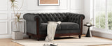 Christopher Knight Home® - Noble House - - Vivalux 59.44" Chesterfield Velvet Loveseat Sofa,2-Person Rolled Arm Dutch Plush Upholstered Sofa Couch With Tufted Button For Living Room, Bedroom, Small Places,Dark Gray