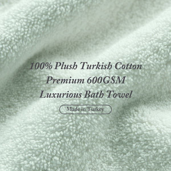 JLA Home Madison Park Signature - Cotton Luxurious 6-Piece Turkish Bath Towel Set 600 GSM Oversized Plush Dobby Border, OEKO-TEX Certified Seafoam MPS73-319