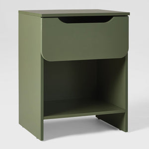 Domm Modern Scandinavian Nightstand with Open Cubby, Sleek Design & Quick 30-Minute Assembly