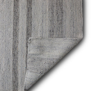 English Elm Hodges 8 x 10 Area Rug Ivory & Grey Geometric Stripe Handwoven Wool-Cotton Blend Durable Indoor B136P188398