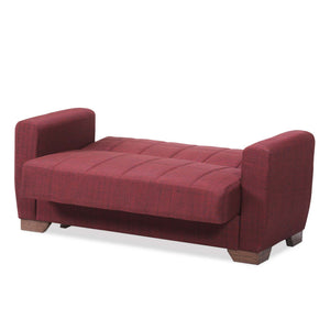 English Elm PrimeNest Nexaro Collection Upholstered Convertible Loveseat with Storage, Chenille Comfort Sleeper Burgundy B030P281704