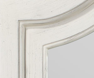 English Elm Jaqueline Ornate Resin Frame Wall Mirror with Beveled Glass and Antique White Finish B2726P453244