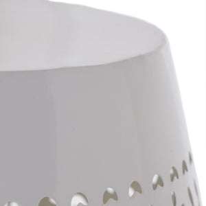 English Elm Christopher Knight Home® - RUBY Lace-Cut Metal Side Table Barrel Shape Accent Table for Patio, Garden & Indoor Use, Rust-Resistant Elegance White N770P365800W