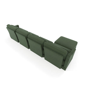 English Elm Four-Seater Sofa With Movable Ottoman - Elegant Green Chenille, Ergonomic Design & Easy Assembly W714S01221