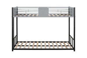English Elm Metal Twin Over Twin Bunk Bed – Heavy-Duty Steel Frame, Noise-Reducing, Convertible With Guardrail W427P154977