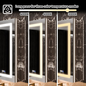 English Elm Smart Led Medicine Cabinet with Anti-fog Mirror Gfci Outlet Dimming Bathroom Storage W637P382875