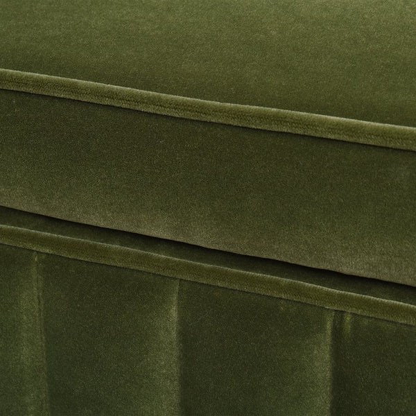 English Elm Jennifer Taylor Home - Chloe Olive Green Storage Bench in Performance Velvet with Flip-Top Compartment and Satin Gold Legs B2719P238527