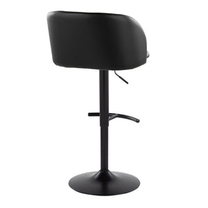 English Elm Adjustable Swivel Barstools with Gold Base Faux Leather Seats for Kitchen Islands Set of 2 B202S01969