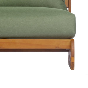 English Elm Outdoor Acacia Wood Three Seat Sofa with Thick Foam Cushions for Patio Living N773P302635G