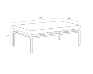 Sunpan Toreno Coffee Table - Handcrafted Antique Brass with Unique Patina Finish, Global Travel Inspired Design