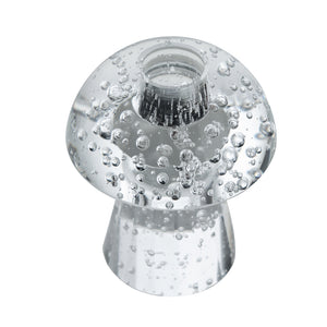 English Elm 3.9x3.9x4.7" Mushroom Shaped Glass Taper Candle Holder — Bubble-Head Artisanal Design for Tablescapes W2078P390737