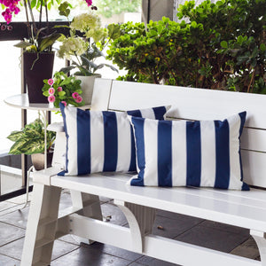 English Elm Horizon Stripe Pillow 14"X20" - Coastal-Inspired, Weather-Resistant Comfort For Indoors & Outdoors B357P367231