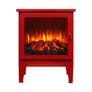 English Elm 18 Inch Electric Stove Heater Cast Iron Style 3d Led Flame Panoramic Mesh View W1769P394302