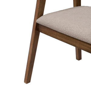 English Elm Christopher Knight Home® - U-shaped Mid-Century Dining Chair with Armrests, Bouclé Upholstery, High-Density Foam Comfort khaki,Walnut N771P331338T
