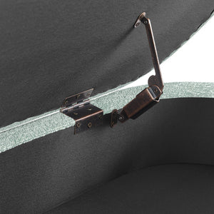 English Elm Ottoman Oval Storage Bench with Rubber Wood Legs, Spacious Upholstered Seat, 250lb Capacity, Stylish Entryway Accent Cyan W487P271396