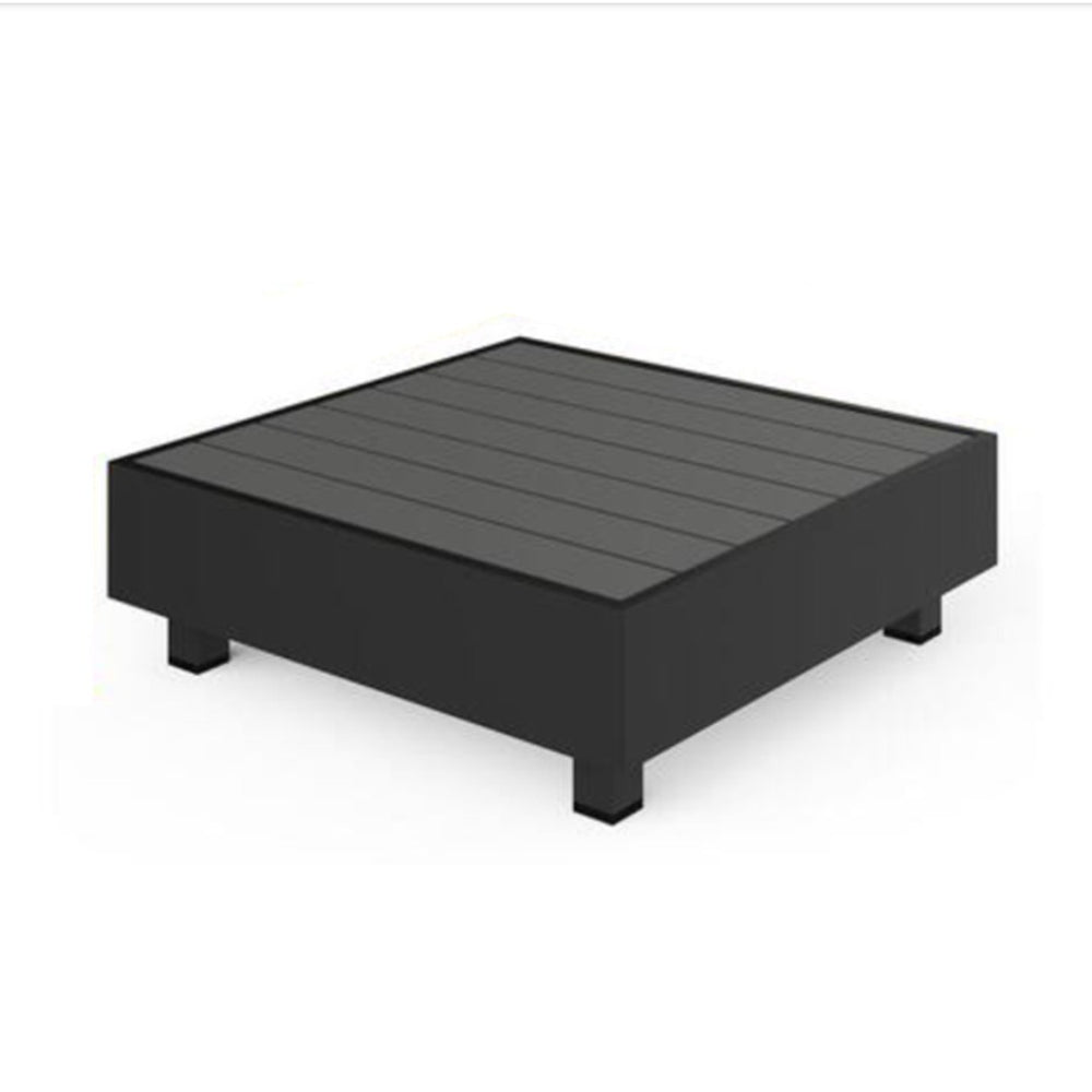 English Elm 29" Square Steel Outdoor Coffee Table Matte Black Slatted Top for Patio Lounge B082P455168